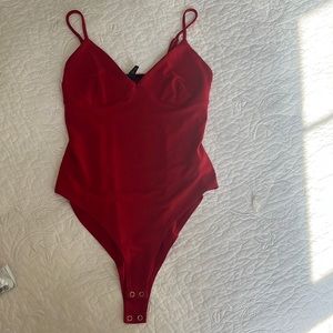 super comfy red bodysuit